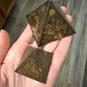 Vintage brass engyptian pyramids as is